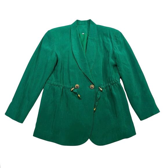 Unbranded Jackets & Blazers - Vintage 80s Emerald Cinch-Waist Blazer Unbranded-M